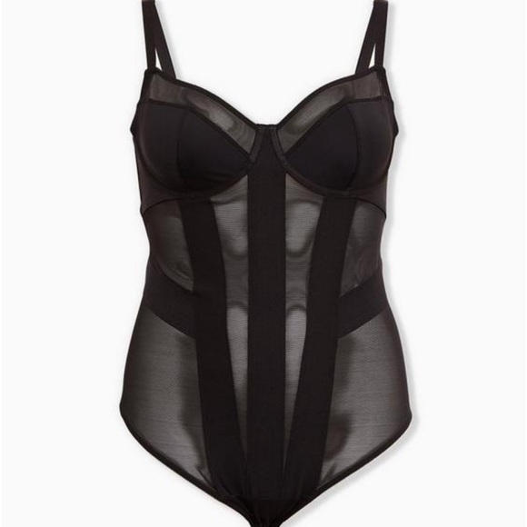Torrid Black Mesh Strappy Bodysuit - Picture 3 of 5